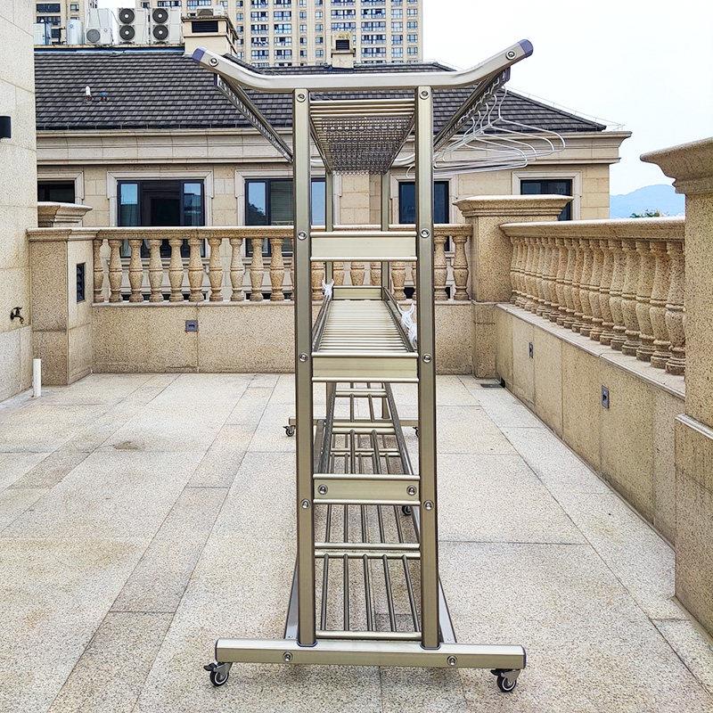 室外大型别墅移动落地晾衣架阳台凉被子晾衣杆户外家用庭院晒衣架