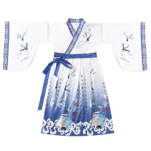 儿童汉服男童国学服女童古装书童服中国风唐装三字经开笔礼演出服