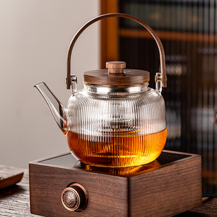 玻璃煮茶单壶耐高温电陶炉烧水高硼硅家用养生提梁围炉泡茶具套装