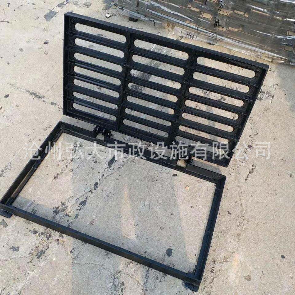 球墨铸铁下水道盖板雨水篦子400*600地沟盖板格栅重型排水沟盖板