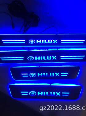 适用于toyotahiluxrevo流光动态迎宾踏板HILUX带LED灯门槛条