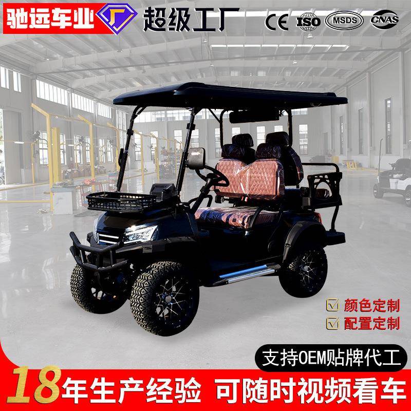 电动观光车旅游景区燃油接驳摆渡车4座越野Golfcart高尔夫球车