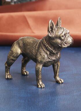 斗牛犬摆铜黄铜宠斗牛犬桌面摆件生肖狗狗铜雕摆饰法斗癞皮镇纸茶