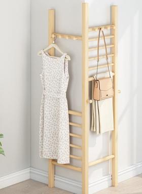 转角挂衣落地架架家TJJ06282卧室墙角衣帽实木收纳架简易凉用衣架