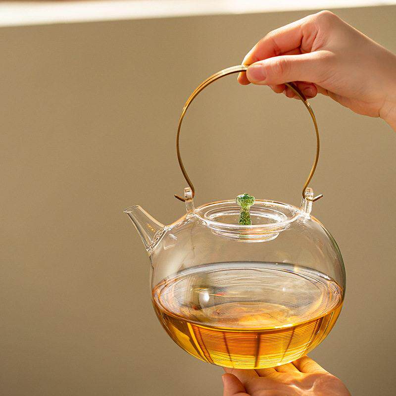 大容量玻璃煮茶壶耐高温高硼硅泡茶家用电陶炉烧水壶大提梁壶茶具