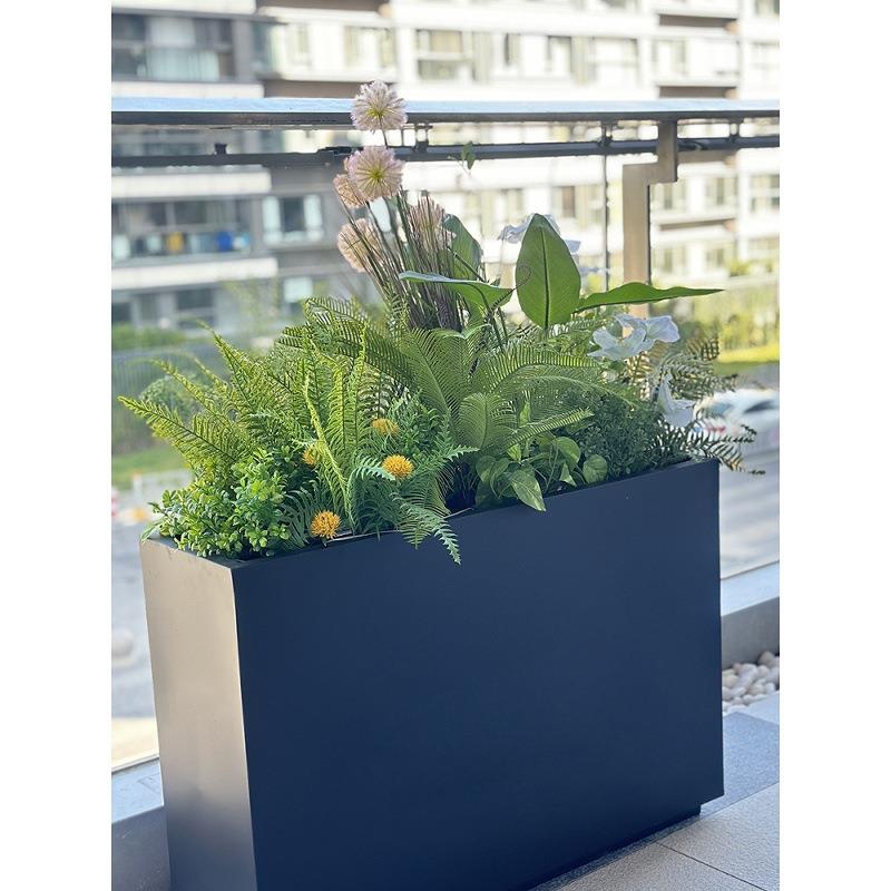 外摆花箱植物花艺摆件仿真花草插花成品餐厅售楼部隔断绿植花丛