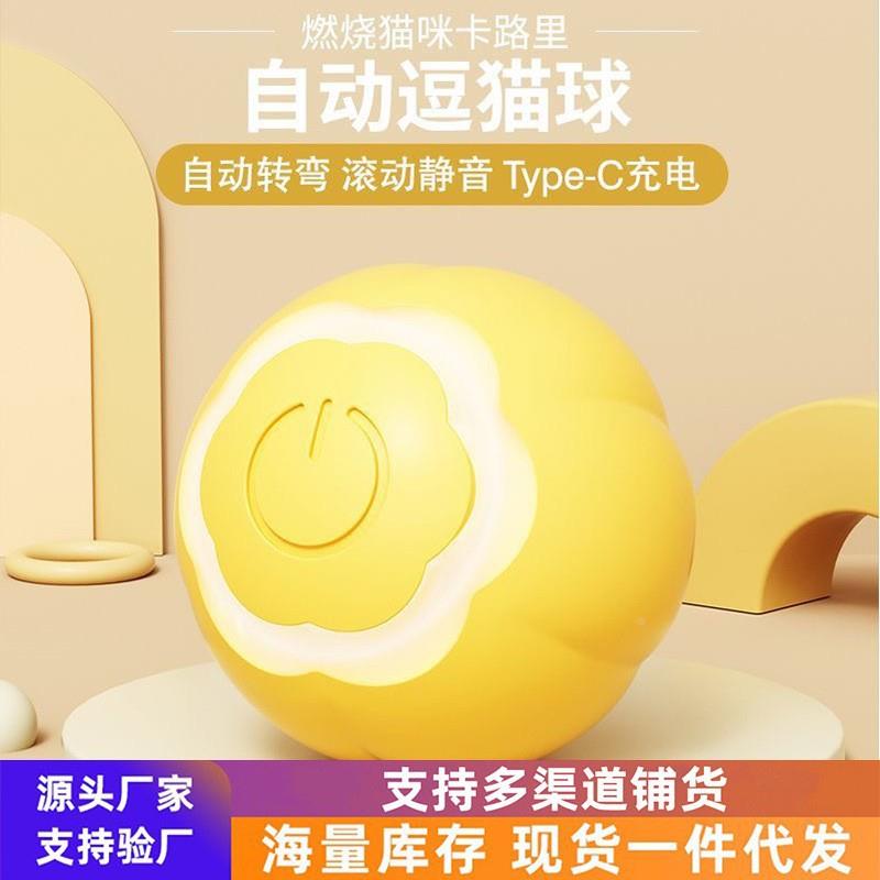 电动逗猫球发光猫咪玩具 滚滚球 智能玩具球发声磨牙耐咬自嗨解闷