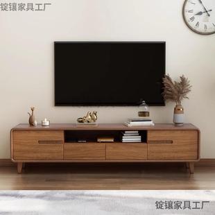 新款电视柜茶几组合套装小户型客厅家用现代简约落地胡桃色轻奢柜