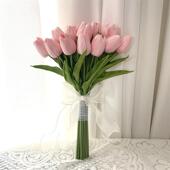 森系婚礼新娘手捧花 彷真郁金香手捧花 情侣领证跟拍花束 韩式 新款