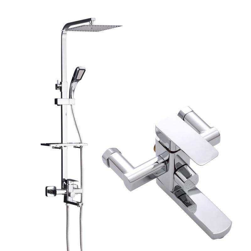 ?牌厂家头直销全箭铜龙头淋浴水疗带花洒10升杆沐浴器冷热降水喷