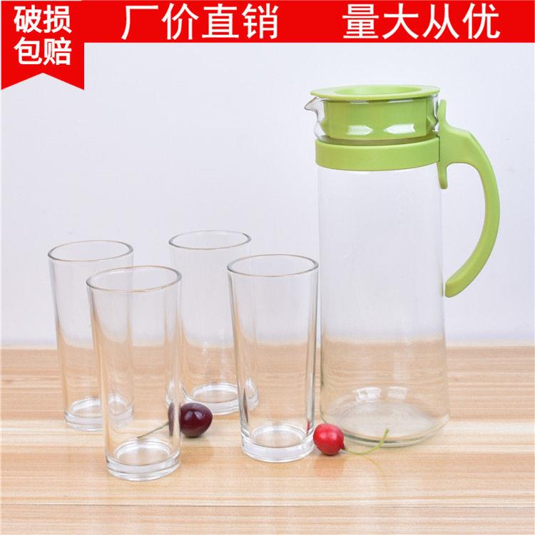 玻璃水具五件套 玻璃冷水壶套装 家用凉水壶水具五件套
