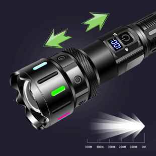 跨境高防亮手携电筒伸缩变可焦IPX6水攻击头A09圆口手电筒充电便