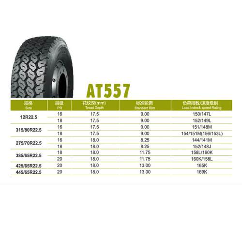 全刚朝阳轮胎315/80R22.5 18PR AT557中长途导拖轮胎