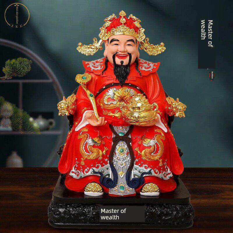 文财神爷佛像家用供奉招财店铺公司开业八方来财财神摆件树脂神像