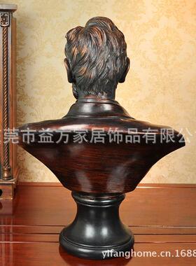 仿青铜色林肯总统雕像摆件客厅新房酒店会所家居装饰品