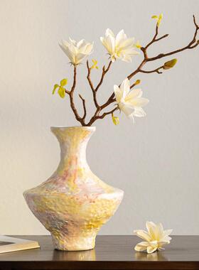 艺贝子高级感法式中古风陶瓷花瓶客厅玄关花器茶几家居装饰品摆件