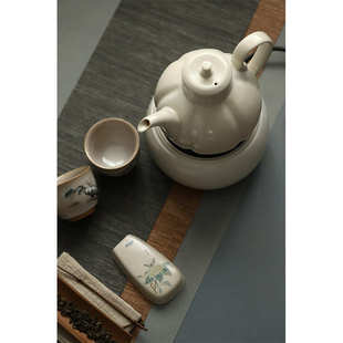 电陶炉煮茶壶功夫茶具家用烧水陶壶 仿宋草木灰大号手执壶煮茶壶