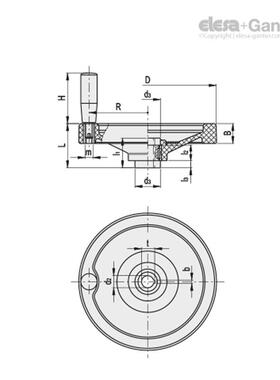 Elesa Ganter伊莉莎冈特 VDN.FP I ST实心安全手轮热固性塑料