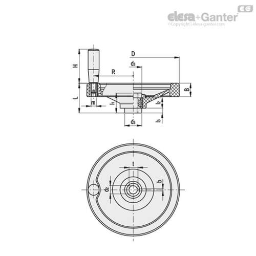 Elesa Ganter伊莉莎冈特 VDN.FP I ST实心安全手轮热固性塑料