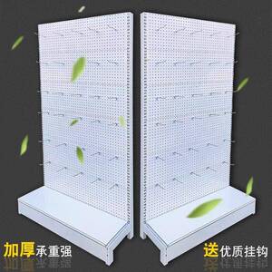 白色洞洞板货架展示架加厚手机配件直播间文具店袜子饰品置物架子