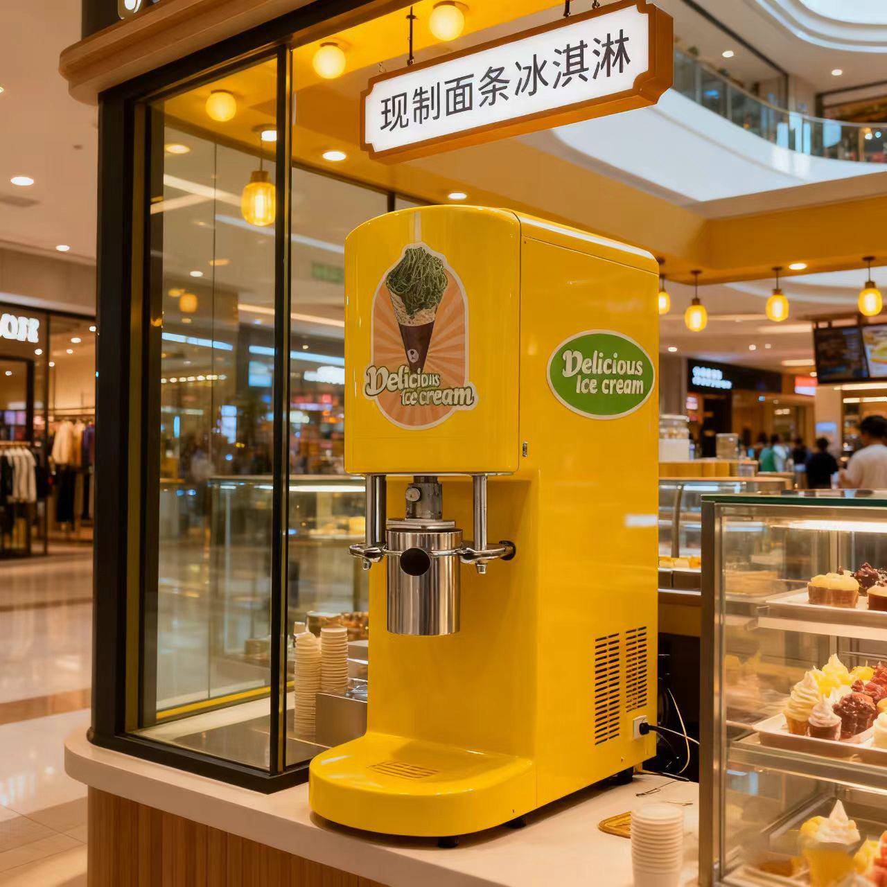 源头工厂面条形状冰淇淋机110V/220V小型商业冰淇淋设备