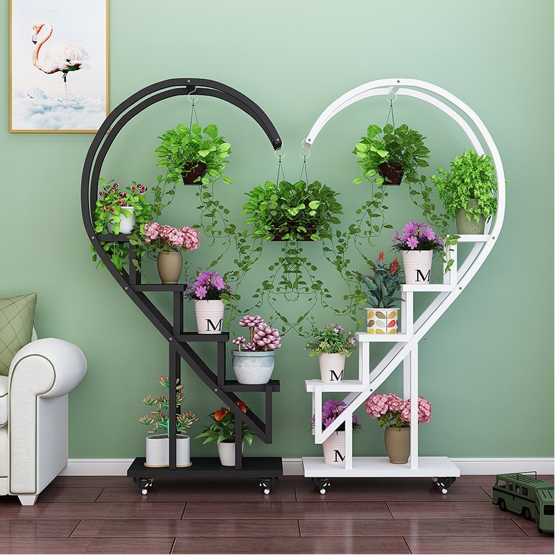 5V心形花架子客厅落地式阳台装饰花架展示架室内置物架多层绿植架