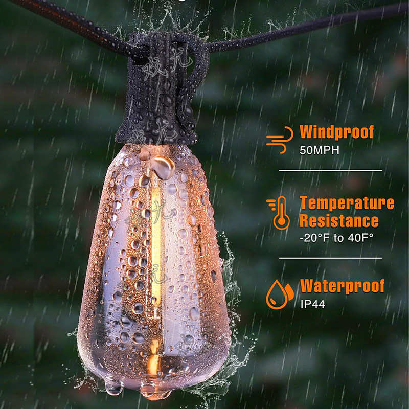 热销ST38太阳能灯串E12户外防水圣诞露营庭院装饰氛围led彩灯