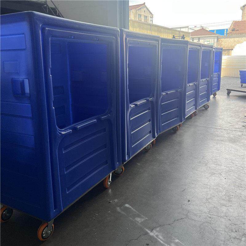 洗涤布草笼车700L酒店宾馆洗涤中心物流运输车滚塑件异形加工