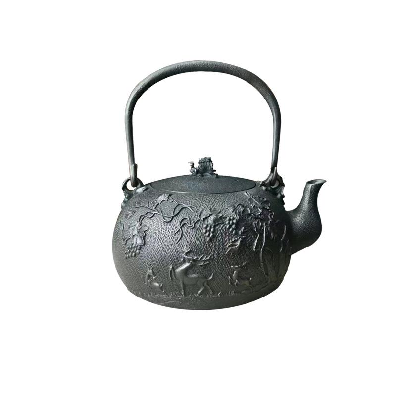 高颜值手工老铁壶五升大铁壶福禄寿铁壶特大款铸铁茶壶生铁壶茶具