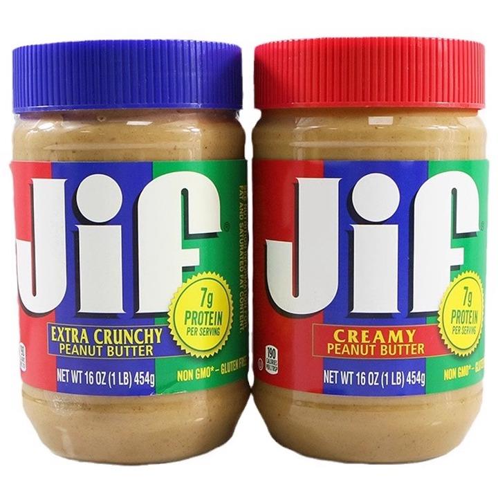 美国杰夫积富含颗粒粗粒花生酱面包涂抹Jif Peanut Butter454g