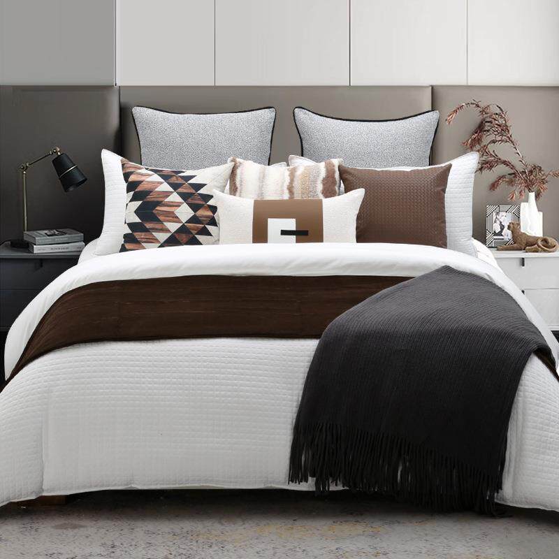 现代轻奢多件套样板间软装床品售楼部展示配搭家具展厅床上用品