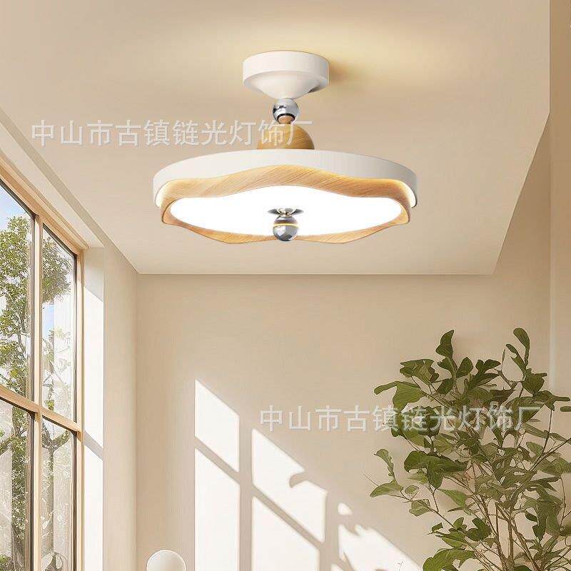 卧室灯复古风扇灯中古风隐形静音主卧书房电风扇一体灯餐厅吊扇灯