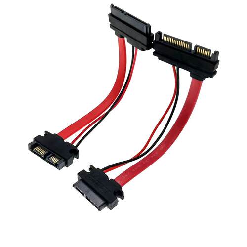SATA22P公笔记本转Slimline7+6SATA13P母D电源光驱转换头7+15硬盘