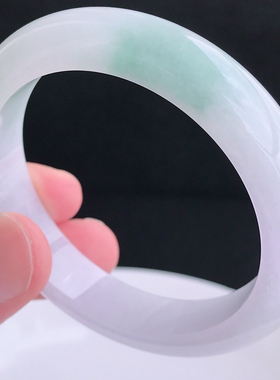 圈口53mm 细腻紫罗兰春彩缅甸A货天然翡翠玉镯子平安手镯51.67g