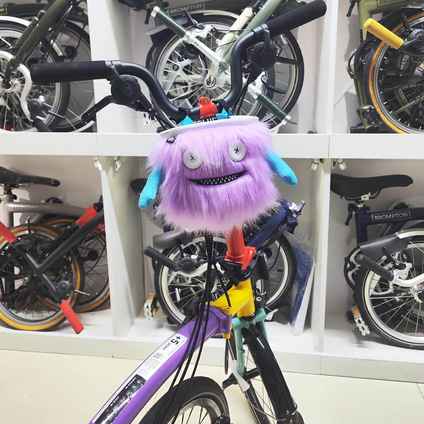 扶摇 小布折叠自行车配件卡通小怪兽毛绒儿童滑板 车头包 水壶包