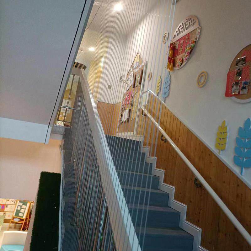 学校阳台走廊隐形防护网幼儿园楼梯儿童防坠网宿舍窗不锈钢钢丝网