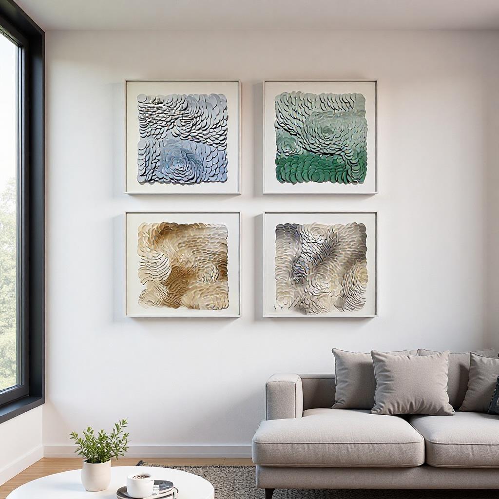 极简奶油风挂画皮革手工组合画2025新款客厅挂画小尺寸玄关装饰画