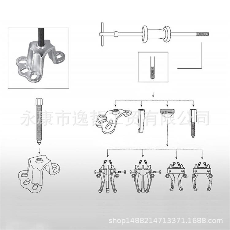 汽车轮毂轴承拆卸工具后轮轮毂拉汽车后桥半轴滑锤拉拔器厂家