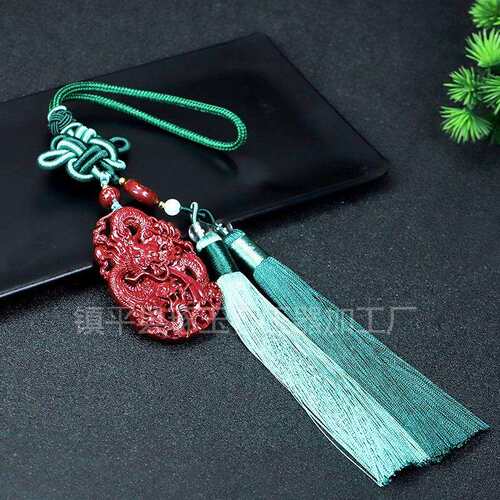 朱砂龙牌汽车流苏挂件高含量紫金砂古风宫绦禁步压襟饰品车挂件