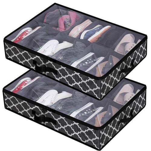 Under Bed Shoe Storage Organizer for Closet Fits 32 Pairs