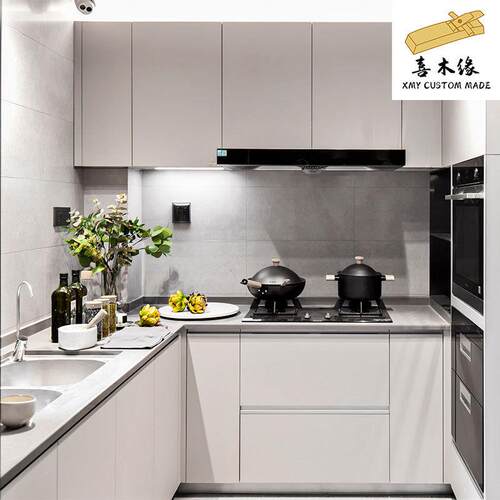 南京整体橱柜厨房装修简约轻奢岩板L型简约全屋家具柜