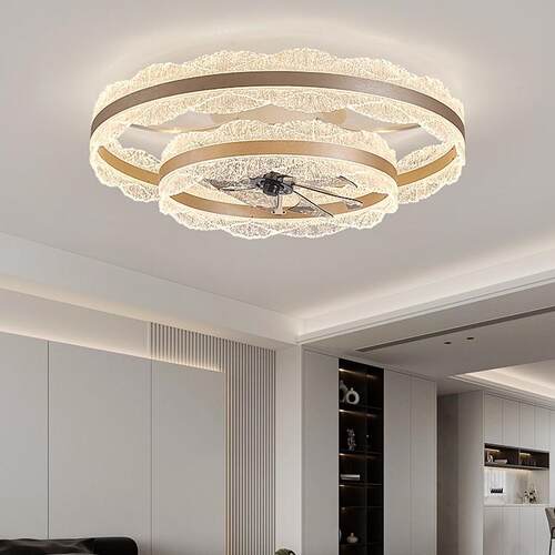 客厅风扇灯2025新款轻奢吊扇灯具一体卧室餐厅电扇灯摇头扇吸顶灯