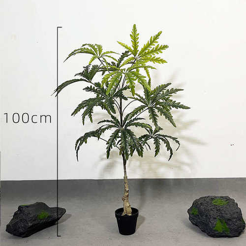 绿新款假植孔雀绿植木热销美款爆仿真植栽树盆物服装北欧陈橱窗