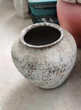 粗陶罐景观陶土复古陶瓷干支禅意落地大号做摆件花瓶工艺品花盆旧