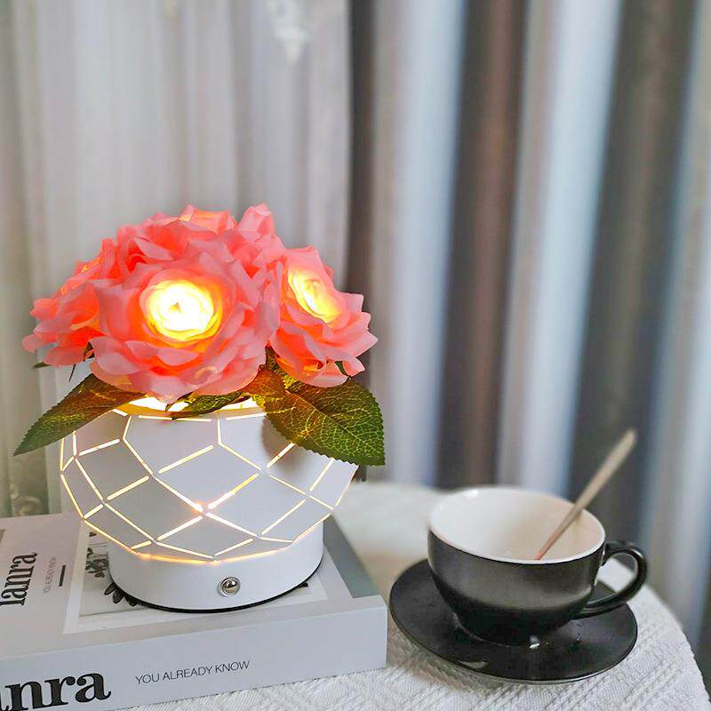 玫瑰花灯台灯小夜灯ins风卧室床头灯创意礼物氛围装饰摆件高级感