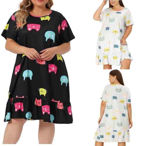 Casual Comfortable Plus Size Dress Pajamas Home Clothes