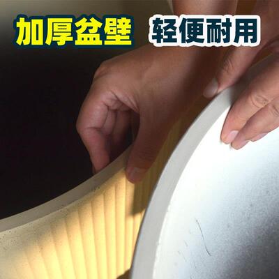 款竖纹理lx001树脂客花厅花盆大口径北加厚轻奢塑料盆多肉新欧轻