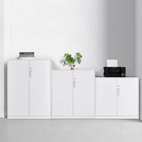 颐兴加厚铁皮办公柜矮柜办公桌边柜侧柜储物柜白色钢制文件柜