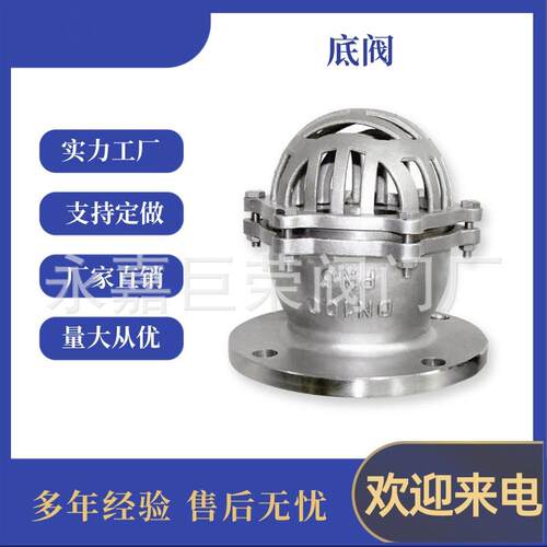 不锈钢法兰底阀H42X-25P 升降式底阀 吸水止回阀DN200 DN300