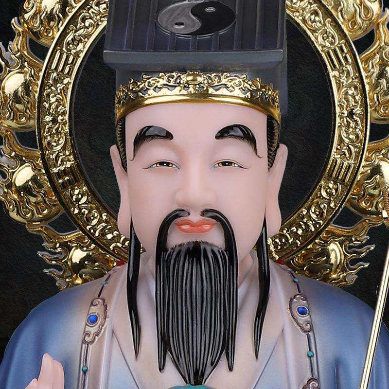 新款背光吕洞宾神像吕祖纯阳子五祖供奉家用仿汉白玉玉孚佑帝君像